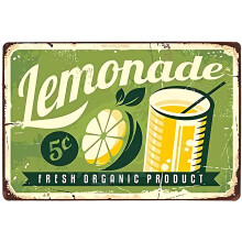 Vintage metal blikskilt Lemonade Dekor 20x30 cm