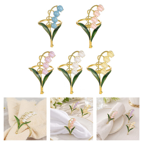 6Pcs/Pack Flower Shaped Napkin Rings For Restaurant-White 2