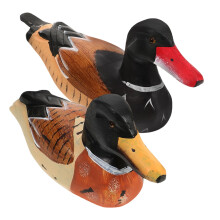 Paire de statues de canards mandarins en bois pour décoration de mariage