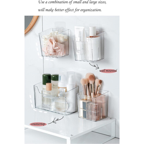 Wall-Mounted Clear Plastic Organizer Basket Set – 2 Pack 2
