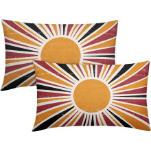 Fodere per cuscini in lino stile boho, 45x45 cm, confezione da 2