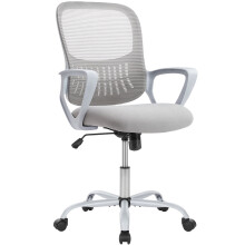 Chaise de bureau ergonomique en maille avec accoudoirs fixes