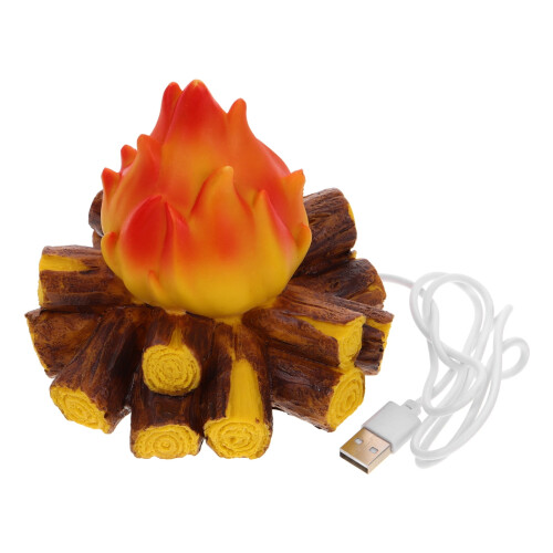 Lampe de feu de camp factice avec effet de flamme simulée