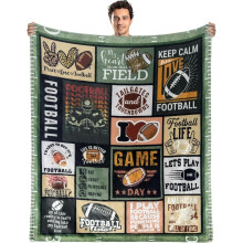Couverture de football 152 x 203 cm en flanelle douce