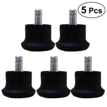 Roulettes de chaise en PU noir – Lot de 5