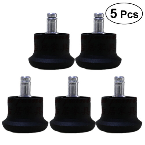Roulettes de chaise en PU noir – Lot de 5
