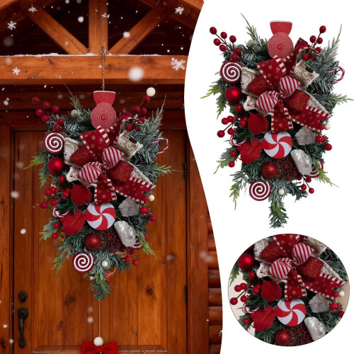 Couronne de bonbons à l'envers – Décoration festive à suspendre