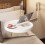 Wall-Mounted Folding Round Tray Table White Wood 1