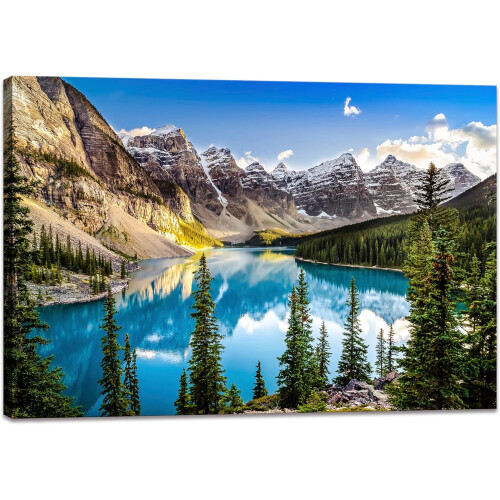 Impression sur toile représentant les montagnes de Banff, 30 x 40 cm