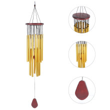 Carillon éolien en métal doré 13 x 12,5 x 75,5 cm