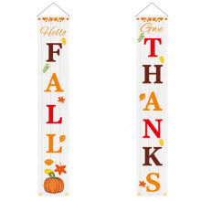 Stoffen vlag met de tekst "Happy Fall" (12x6 inch) voor buiten.