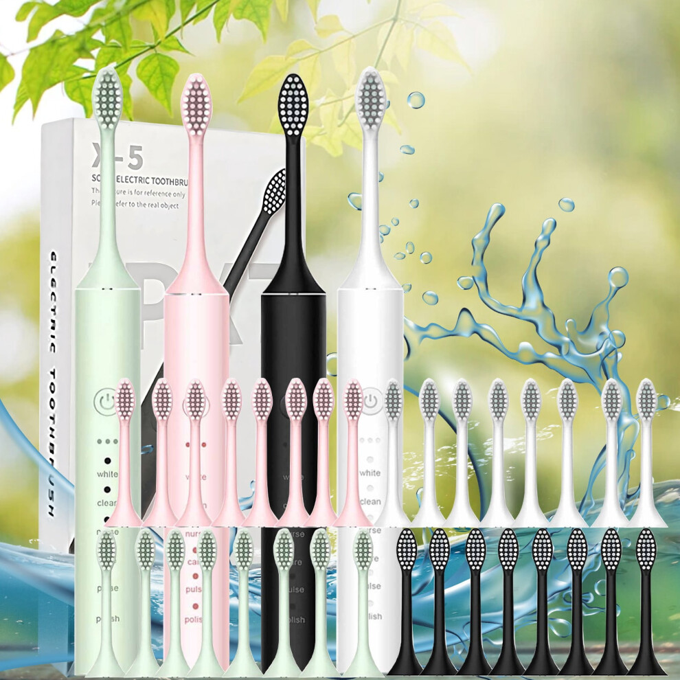 Electric Toothbrush with 8 Brush Heads, 6 Speeds, IPX7