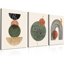 Tacar Ealaíne Balla Boho de 3, Canbhás Frámaithe 12x16 orlach