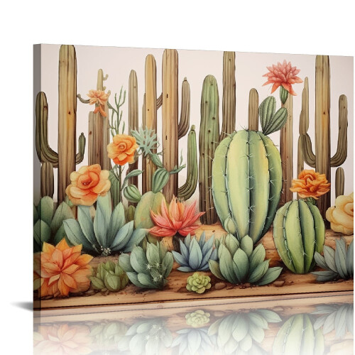 Tableau mural Cactus sur toile 20x16 pouces