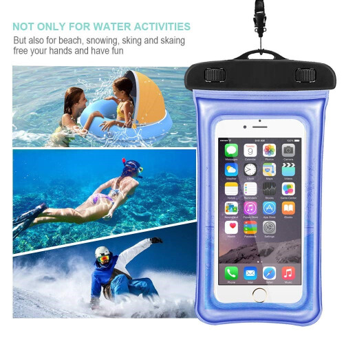 Wasserdichte schwimmende Handyhülle - universal - blau   2 pack 2