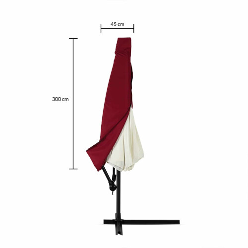 Sonnenschirmhülle, rot, 3 m, Polyester, Reißverschluss