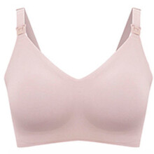 Nursing Maternity Bra Seamless Design Breathable Nylon-Pink L