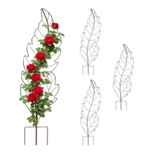 Leaf-Shaped Metal Trellis Set for Climbing Plants