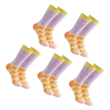 5 Pairs Women's Cotton Blend Socks with Ice Cream Designs-005