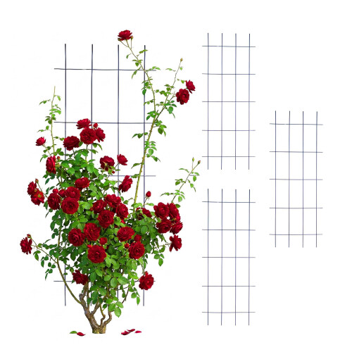 Metal Lattice Rose Trellis Set - Weather-Resistant Support