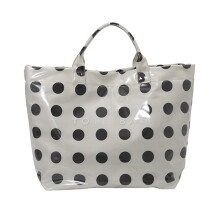 Waterproof PVC Dot Beach Bag With Large Capacity For-Black