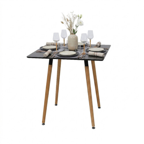 Square Dining Table, MDF Top, Bamboo Legs