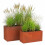 Rust-Look Carbon Steel Planters Set of 2 1