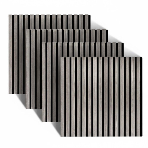 Akustikwandpaneele, 60 x 60 cm, 4er-Set, Holzfurnier