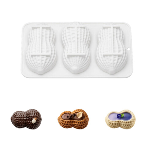 Silicone Peanut Shaped Puddings Mould Mousse Cake Molds-White