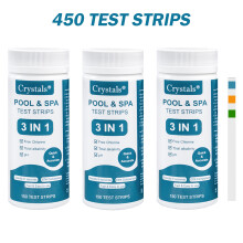 450Pcs HOT TUB TEST STRIPS 3 in 1 POOL & SPA CHLORINE DIP TEST STRIPS