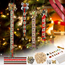 Personalisierte Buchstabier-Ornamente für kreative Familienaktivitäten, DIY-Weihnachtsdeko-Set mit Scrabble-inspirierten Bastelbuchstaben