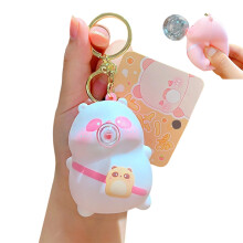 Niedlicher Blasenblasen-Schlüsselanhänger-Rosa und weißer Panda
