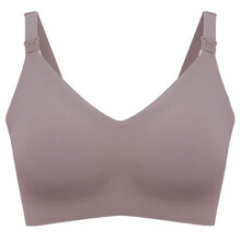 Breathable Nylon Nursing Bra Seamless Construction-gray p M