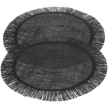 Punottu pyöreä tablettisetti, 2 kpl – musta, 40 cm