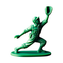 Ensemble de 6 mini-statues de soldats de baseball verts