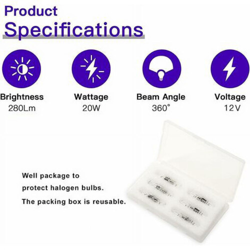 Lâmpada Halógena G4 20W 12V 2800K (Pacote com 12) 1