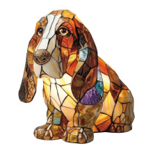 Ornement décoratif en résine LED représentant un Corgi - Idéal pour la maison ou le bureau.