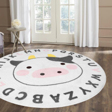 Rundt leketeppe for barn, 120 cm, ultramykt, sklisikkert