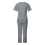 Women's Grey Scrub Set – Short Sleeve Top & Pants with 4