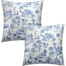 Fețe de pernă din bumbac și in, bleumarin, 20x20 in, pachet de 2