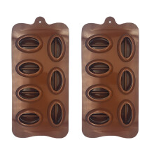 Molde de silicona para pastel con forma de grano de café, 7 cavidades