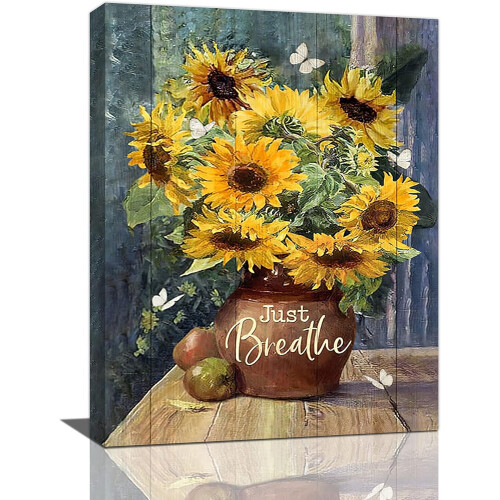 Impression sur toile Tournesol 12x16 pouces encadrée
