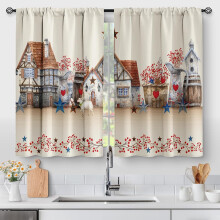 Boho sopp kjøkkengardiner 61 x 81 cm 2-pakning