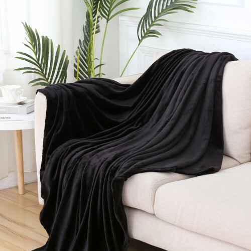Couverture en flanelle microfibre 100 x 140 cm, douce et chaude