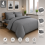 Imperial Rooms (Single, Grey) Stripe Duvet Covers Bedding Set Fitted Sheet & Pillowcase 1