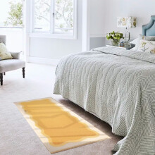 Tapis de chambre jaune à poils longs antidérapant 40 x 80 cm
