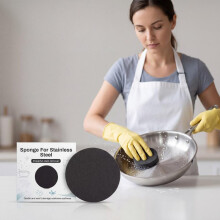 (1pc) Stainless Steel Cleaning Sponge for Kitchen Pots and Pans - Heavy Duty Oil Stain Remover, Non-Scratch Scrubber, 10-Pack