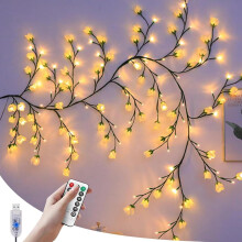 Luzes LED em formato de lírio-do-vale com controle remoto e 8 modos.