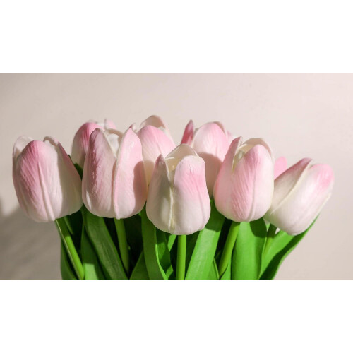 15 tulipas artificiais de seda de 35 cm 2