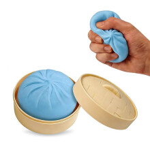 (blue, 1pc) Plastic Bun Squeeze Toy Slow Rebound Stress Relief Soft Elastic Hand Grip Decompression Exercise Safe Non-Toxic 1 Pack